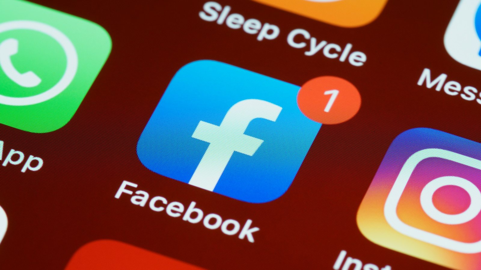 The Facebook app icon on a smartphone home screen